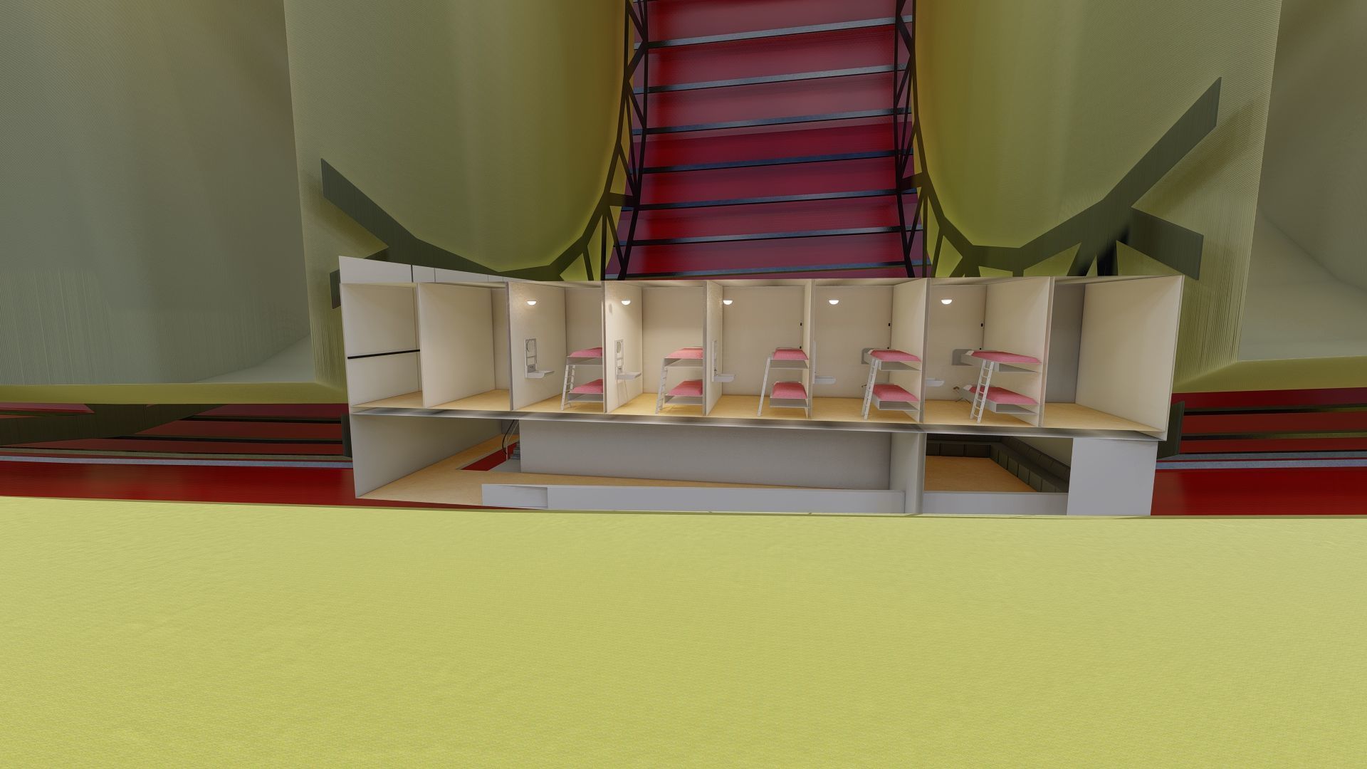 Hindenburg zeppelin with interior 3D model_22