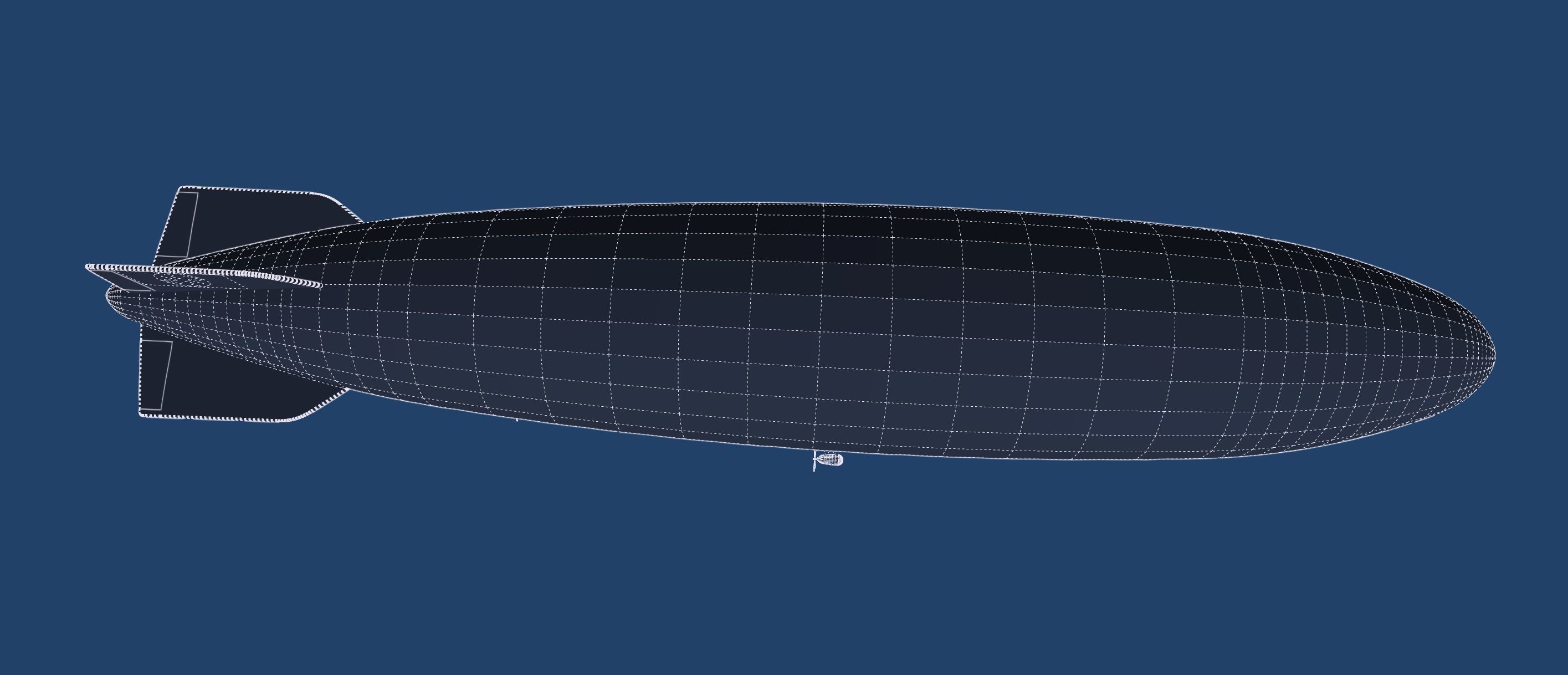 Hindenburg zeppelin with interior 3D model_32
