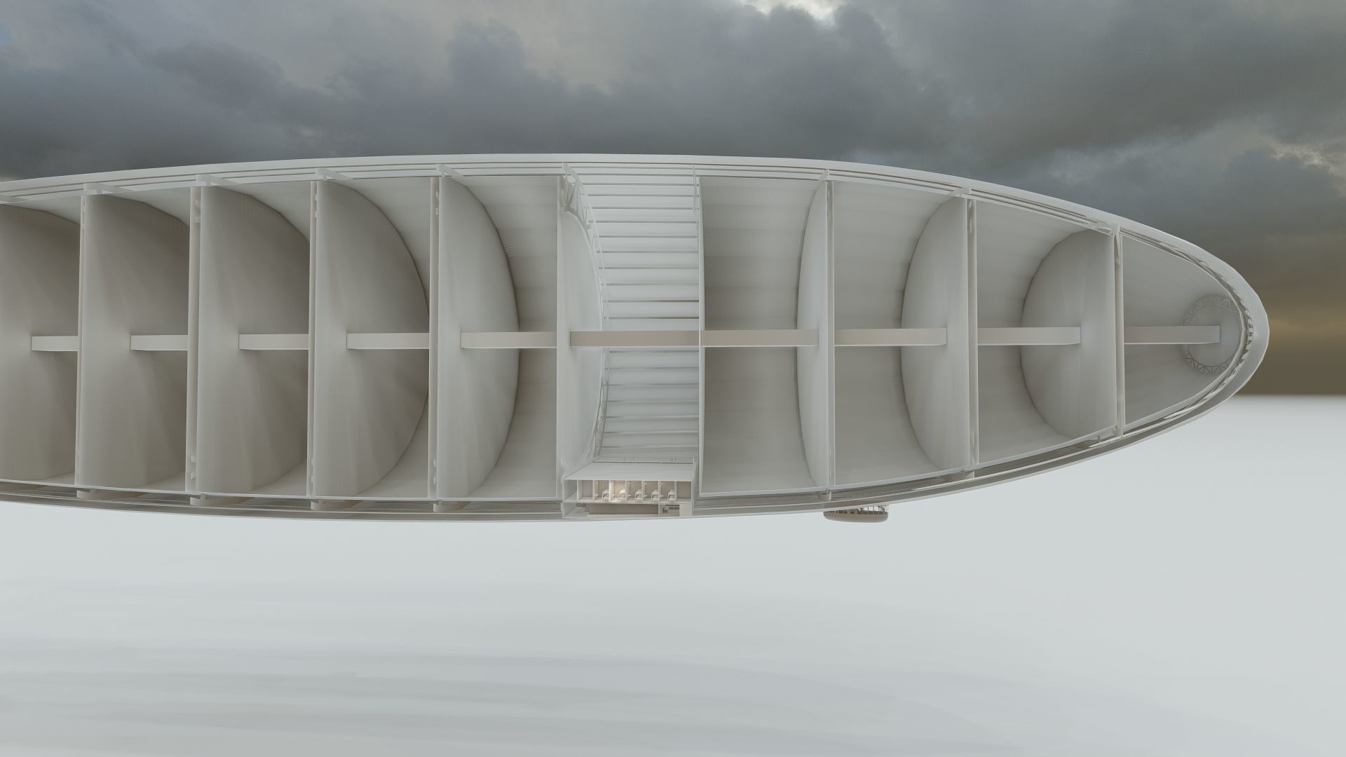 Hindenburg zeppelin with interior 3D model_24
