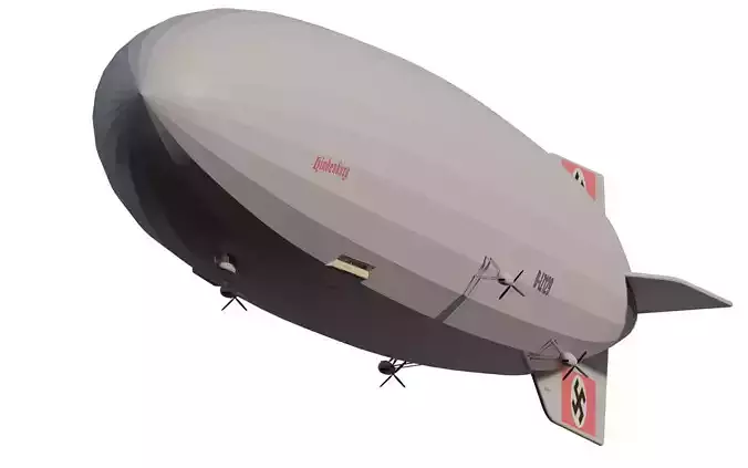Hindenburg zeppelin with interior 3D model