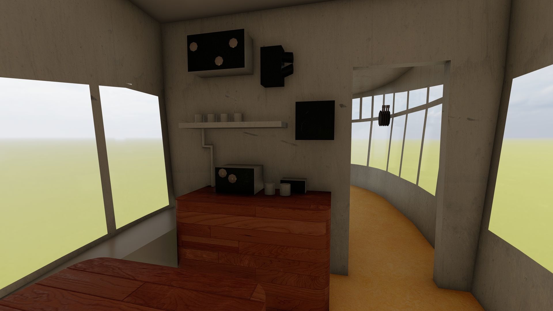 Hindenburg zeppelin with interior 3D model_6