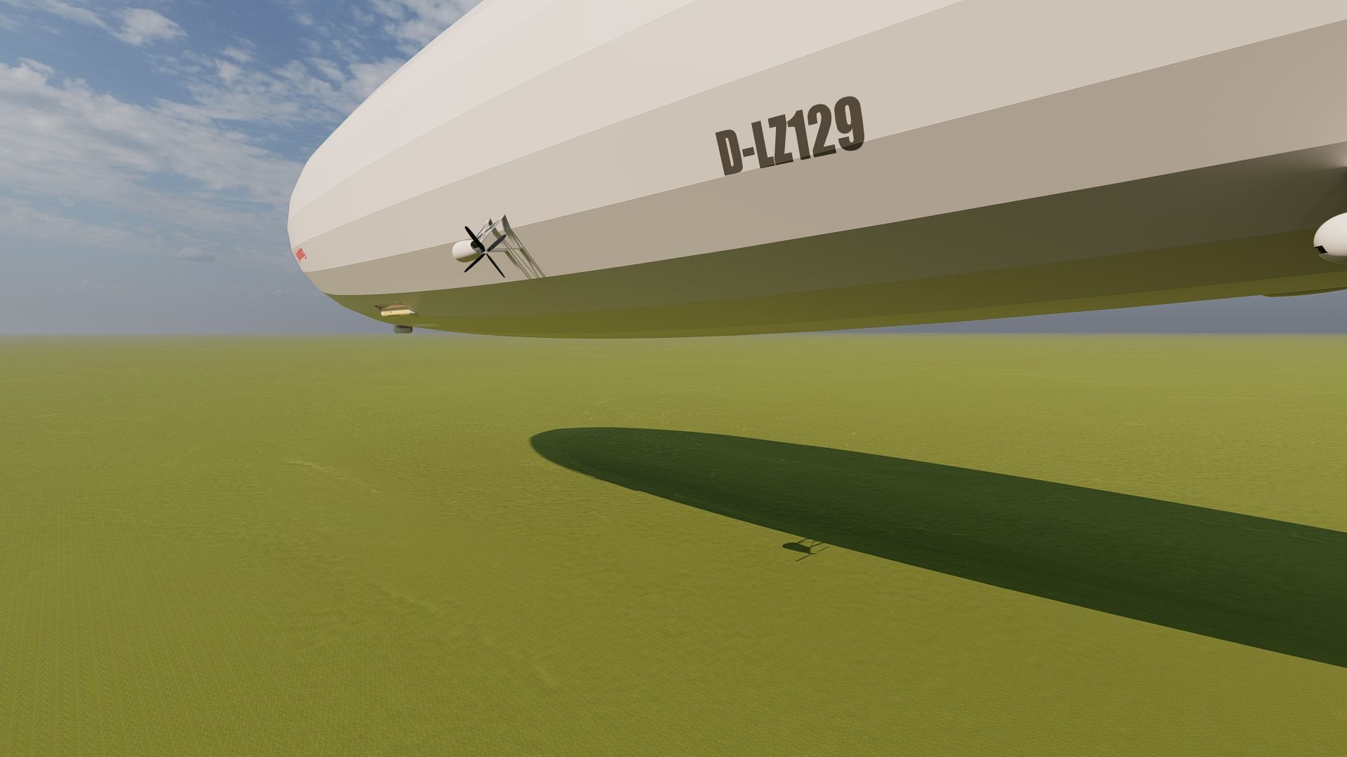 Hindenburg zeppelin with interior 3D model_3