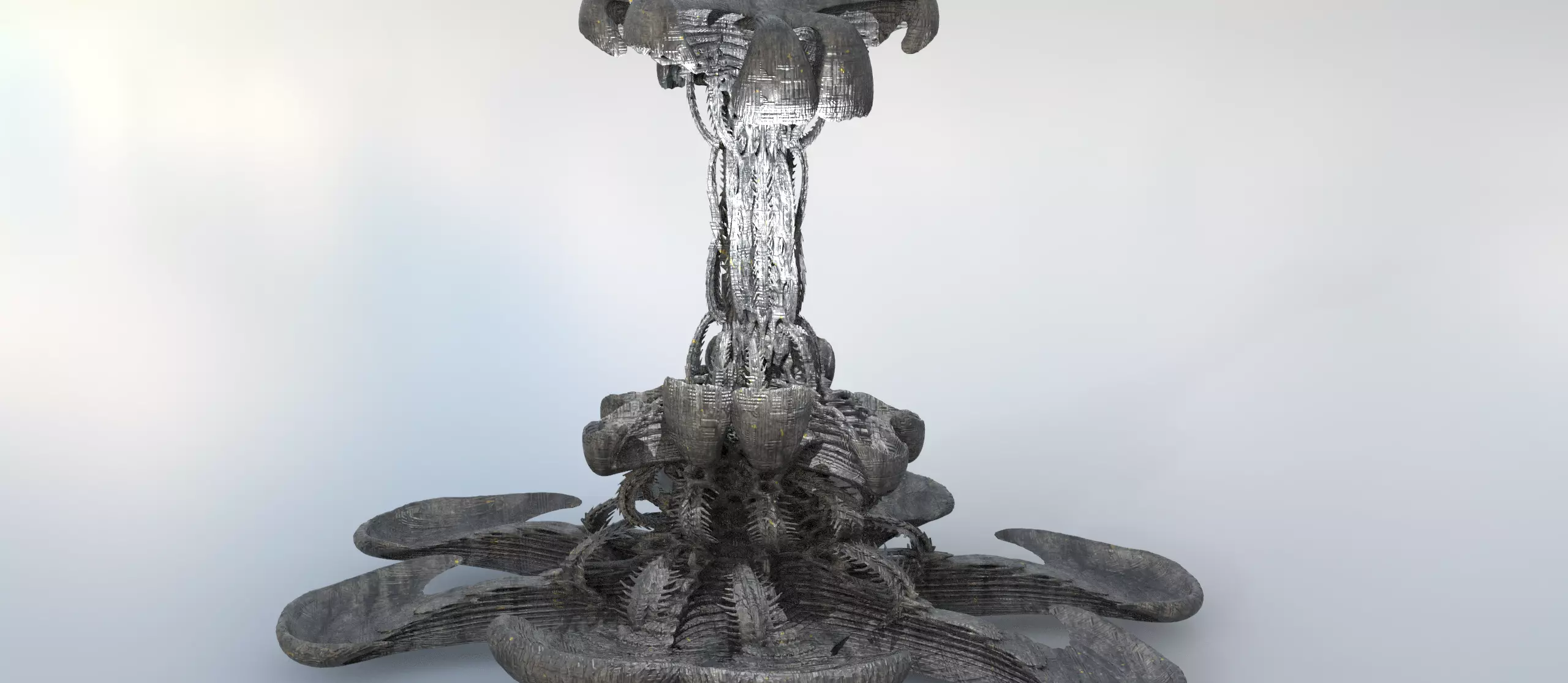 Xeno Inspired Spine Ship 3 3D model_0