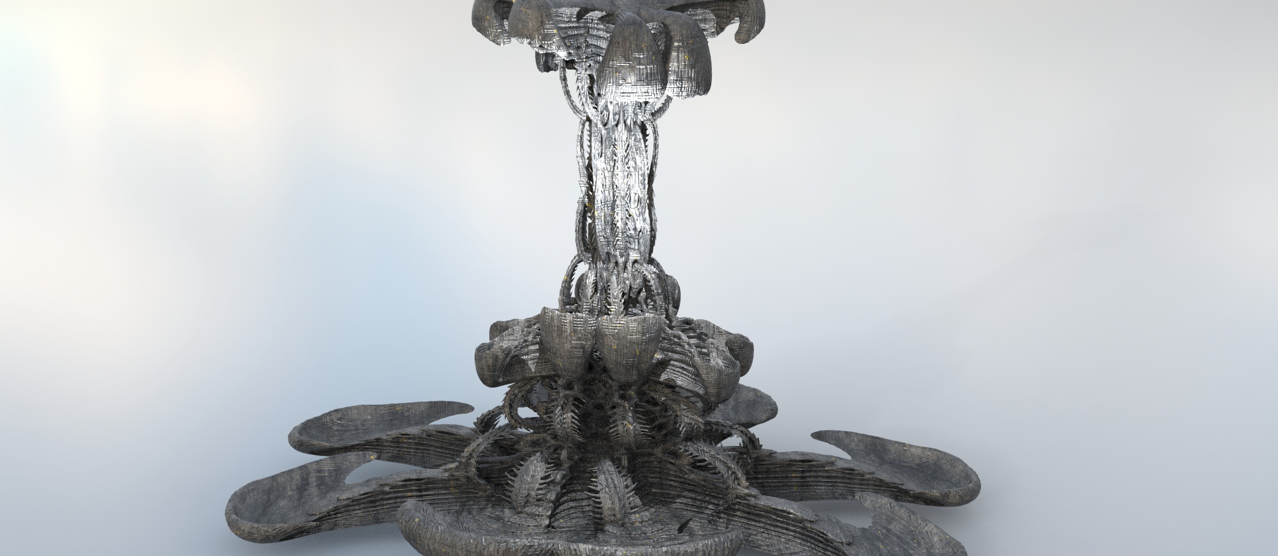 Xeno Inspired Spine Ship 3 3D model_1