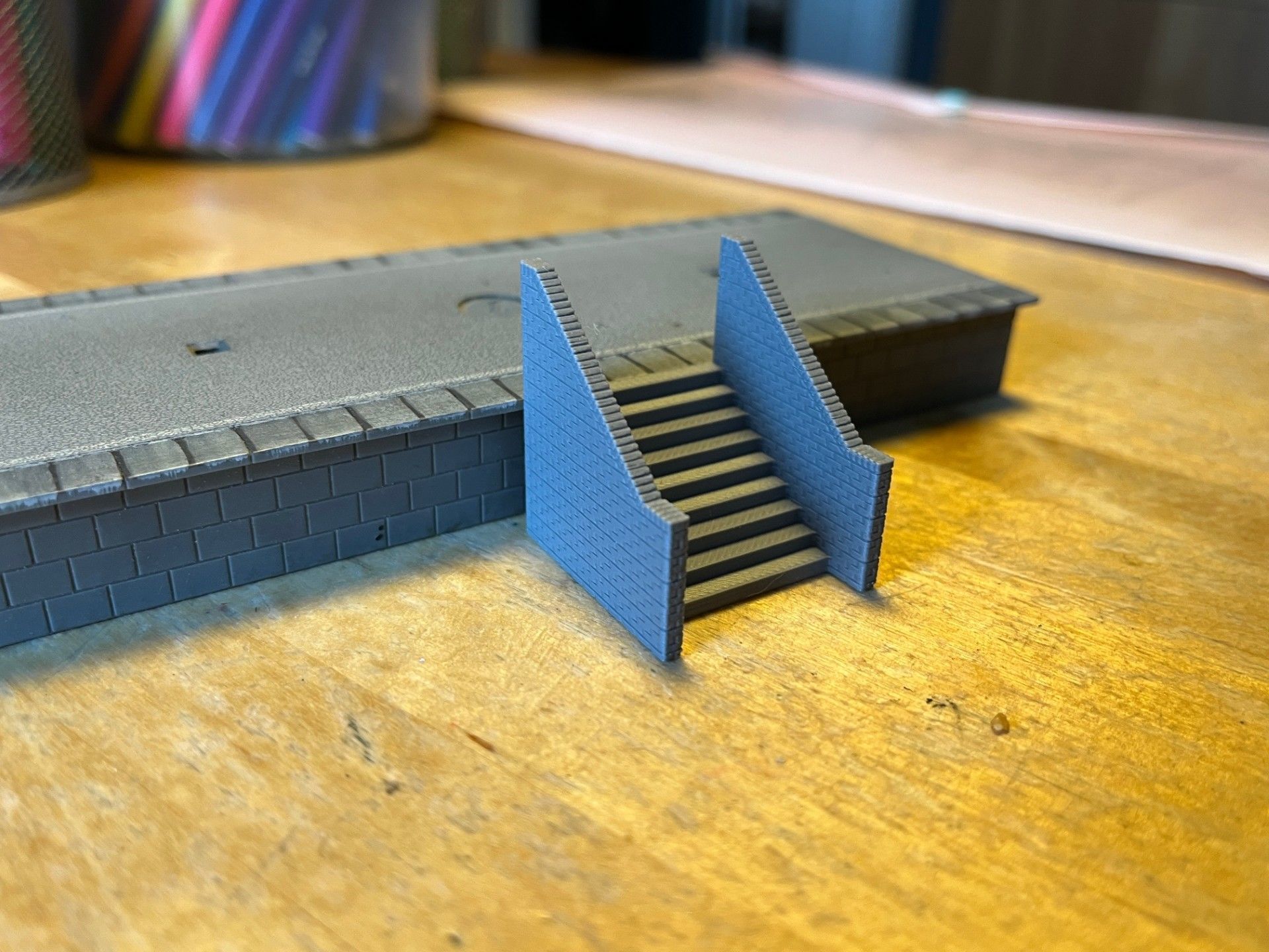 Model Railway Platform Access Steps V1 3D print model_3
