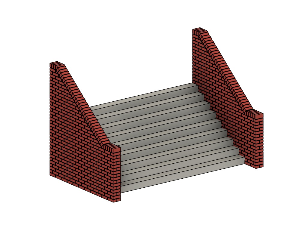 Model Railway Platform Access Steps V1 3D print model_9