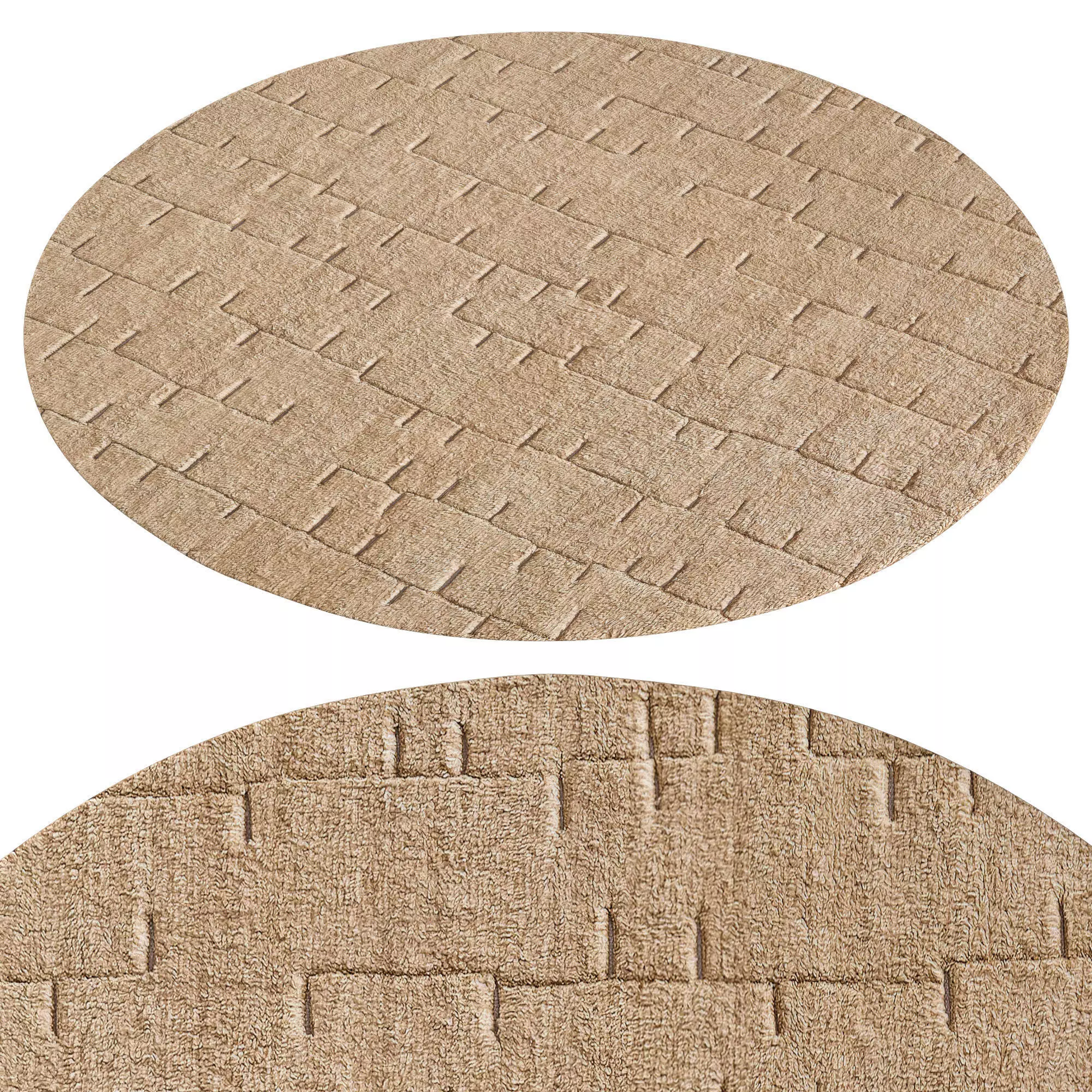 Hadya Wool Rug round Burnt Caramel 3D model