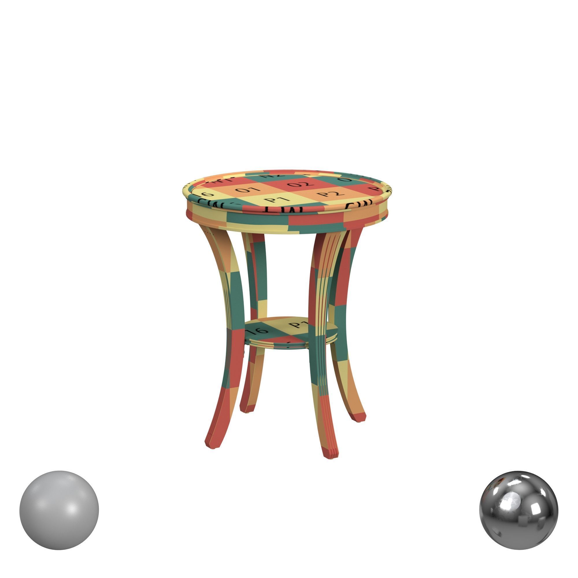 Sanctuary Round Mirrored Accent Table 3D model_2