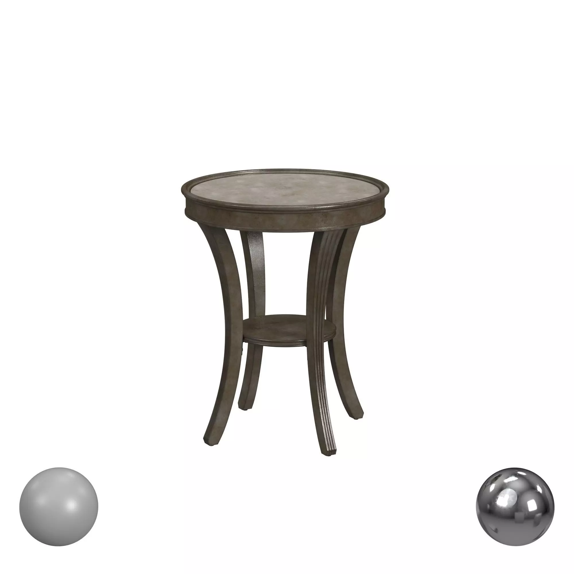 Sanctuary Round Mirrored Accent Table 3D model_0
