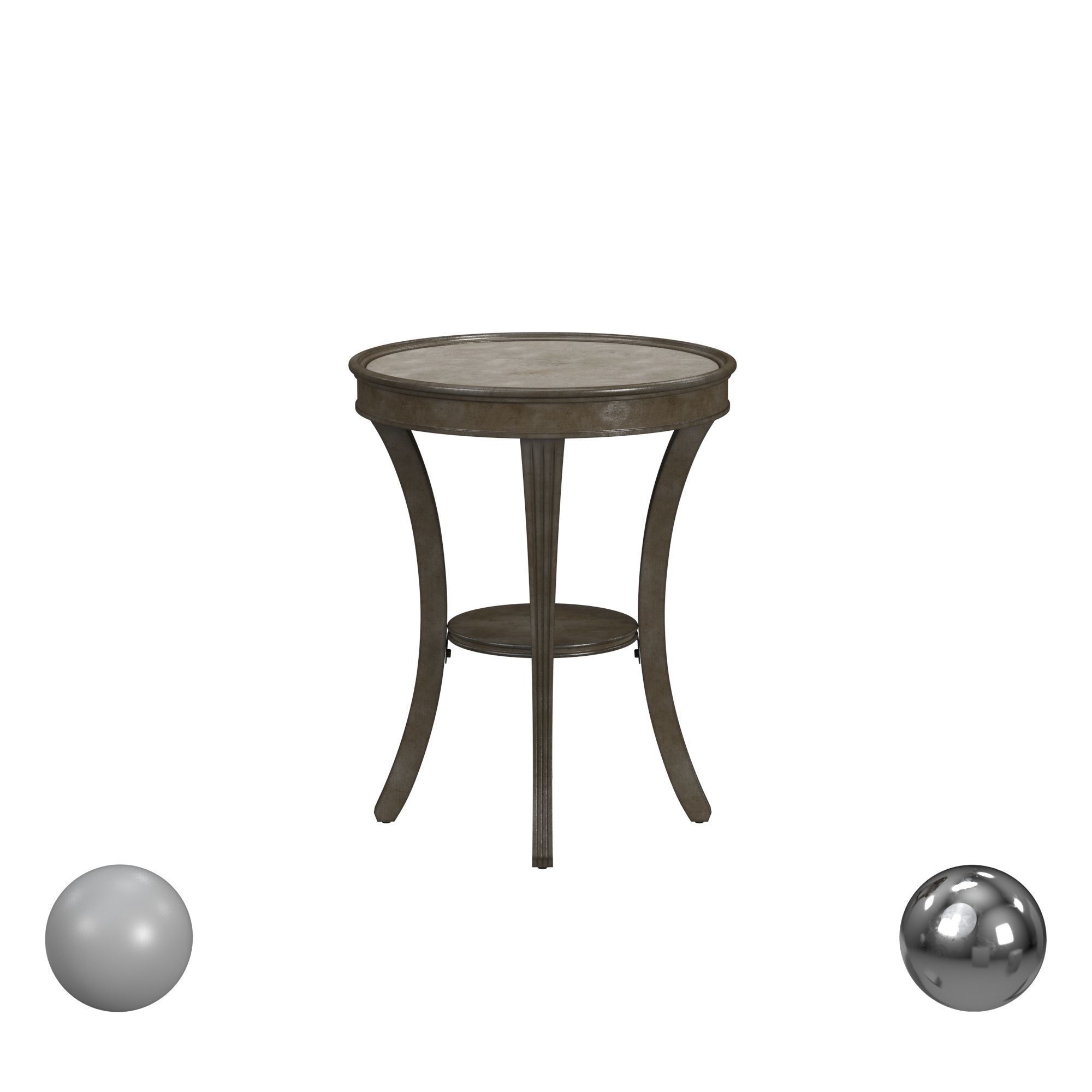 Sanctuary Round Mirrored Accent Table 3D model_1