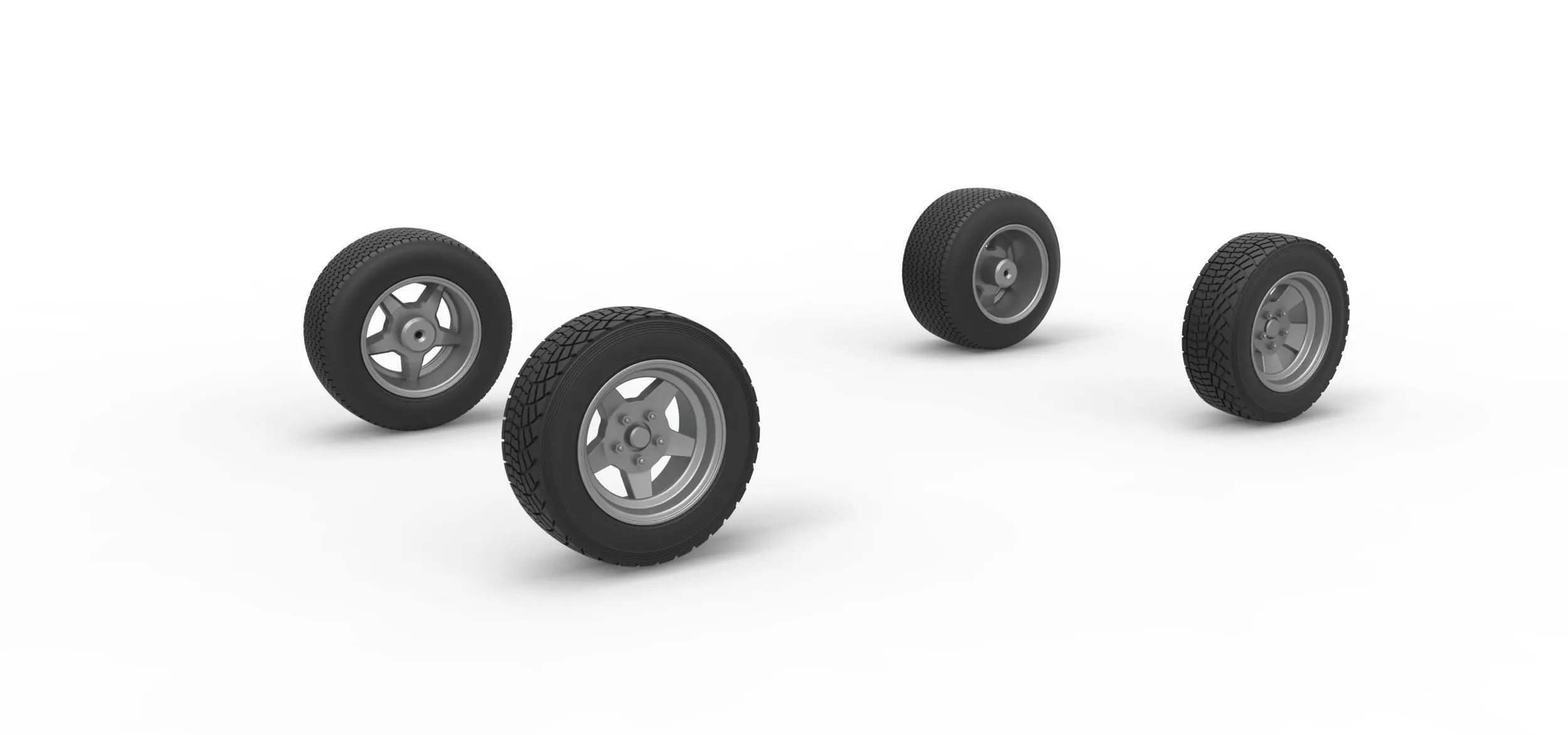 Wheel set of BriSCA Formula 1 Stock Car for Dirt Scale 1 to 25 3D print model