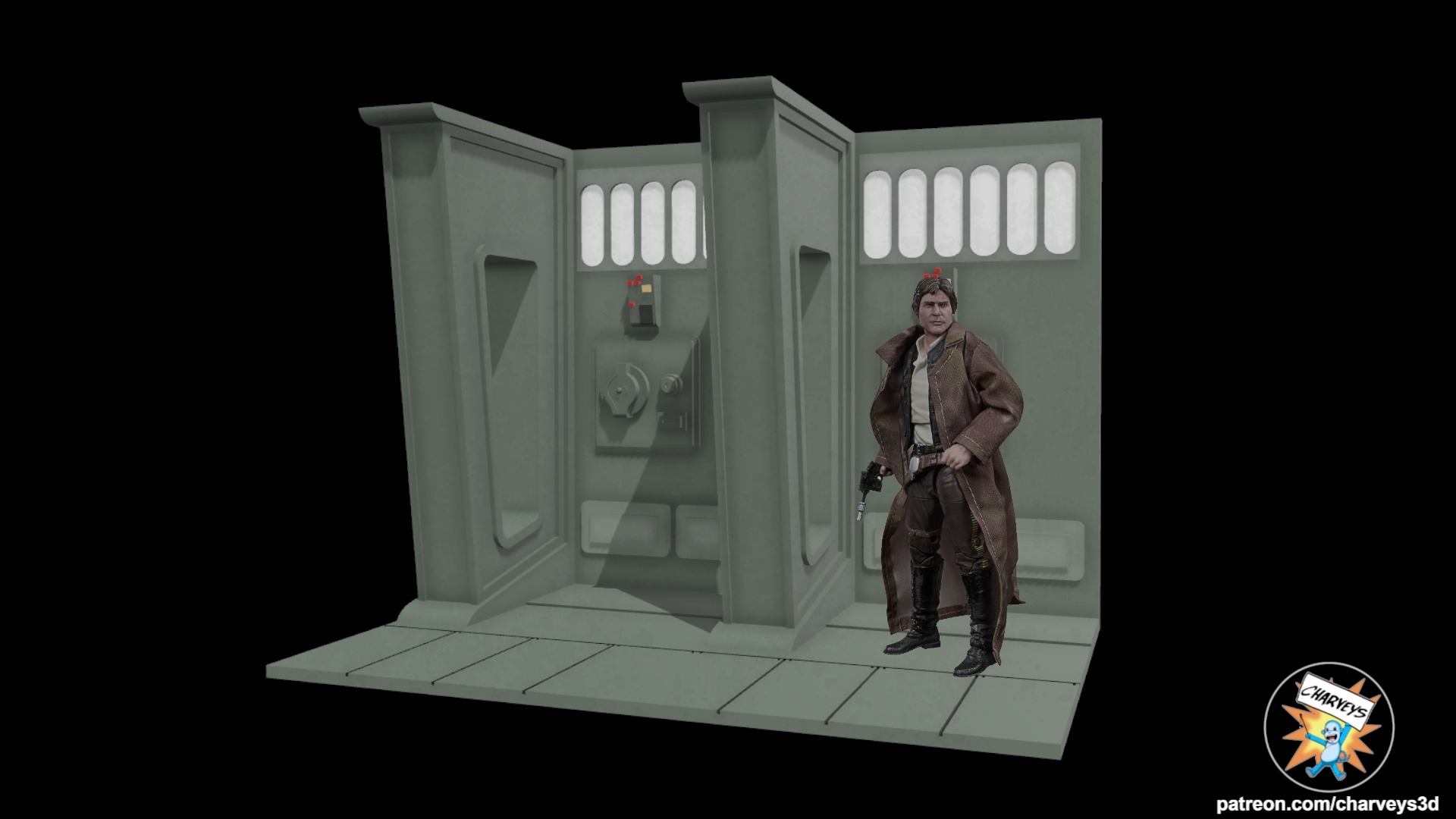Star Wars Endor Bunker Corridor Diorama for action figures  3D print model_1
