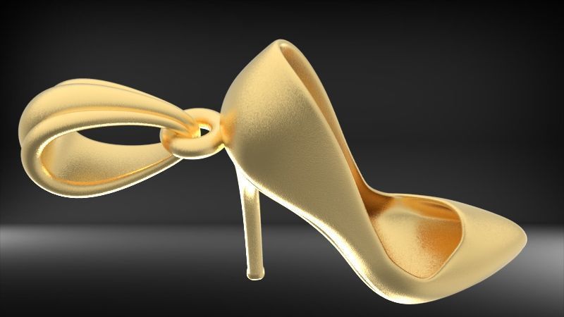  Ladies High Heel Pendant Necklace Jewelry 3D print model_5