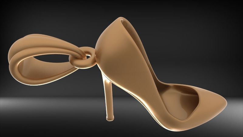  Ladies High Heel Pendant Necklace Jewelry 3D print model_26