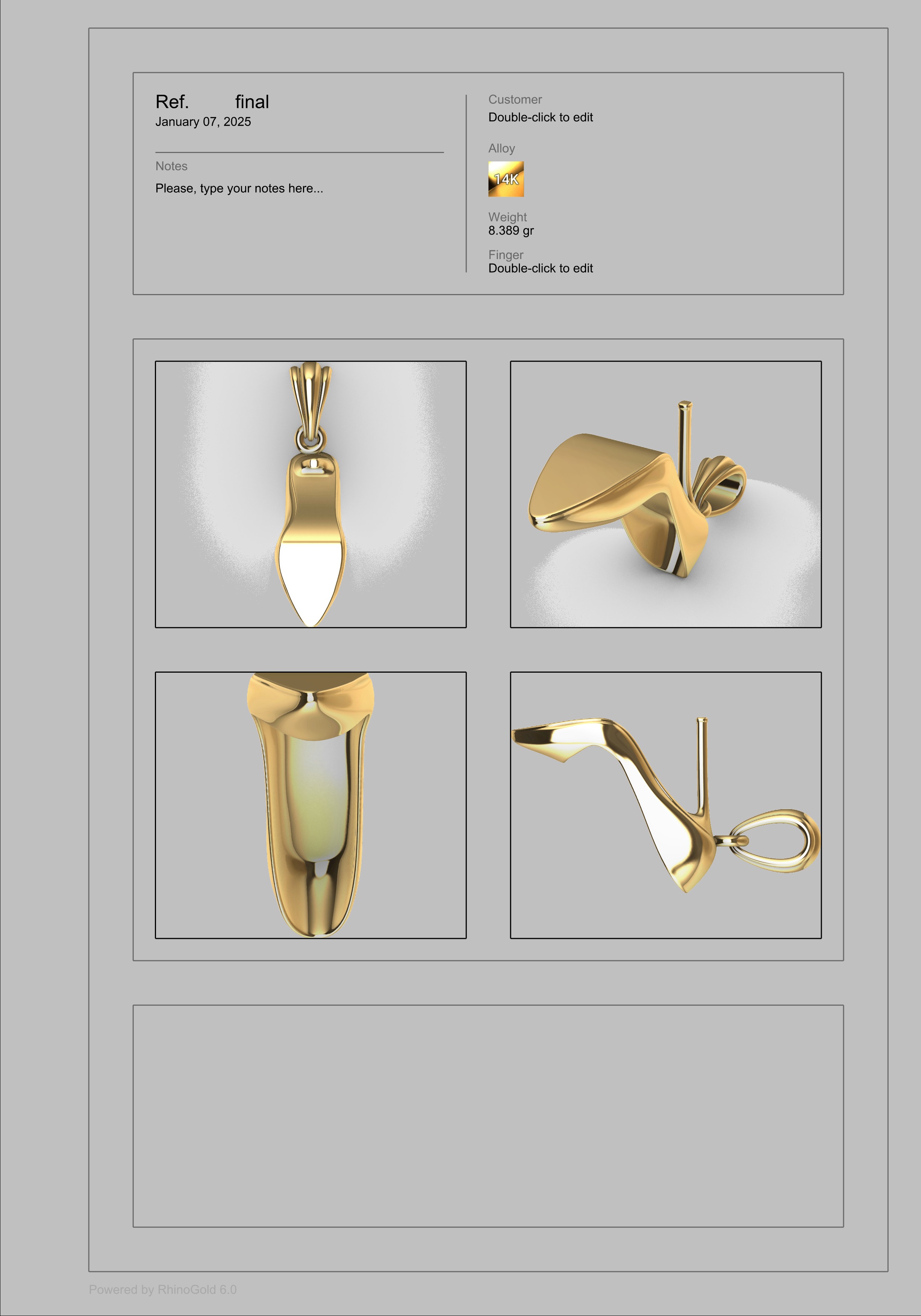  Ladies High Heel Pendant Necklace Jewelry 3D print model_21