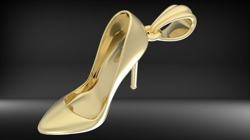  Ladies High Heel Pendant Necklace Jewelry 3D print model_11