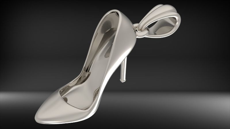  Ladies High Heel Pendant Necklace Jewelry 3D print model_4