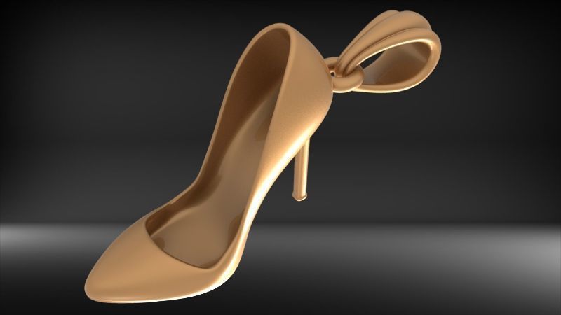  Ladies High Heel Pendant Necklace Jewelry 3D print model_12