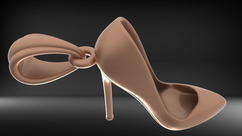  Ladies High Heel Pendant Necklace Jewelry 3D print model_7