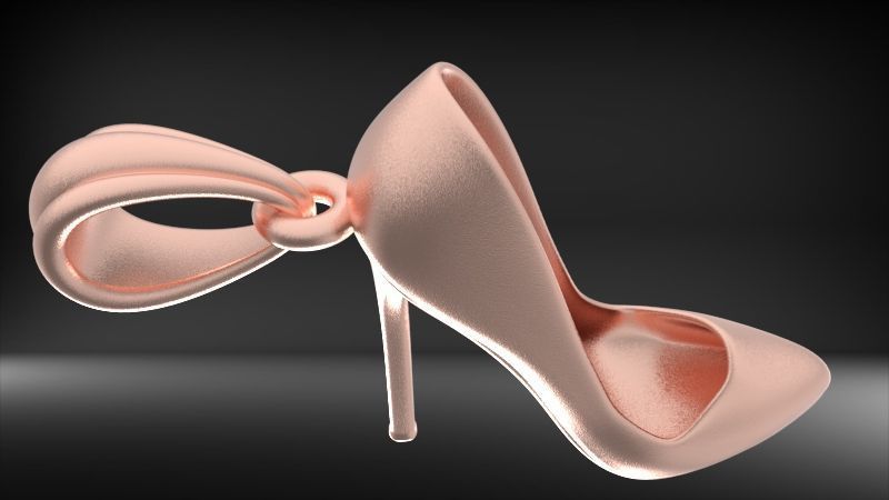  Ladies High Heel Pendant Necklace Jewelry 3D print model_8