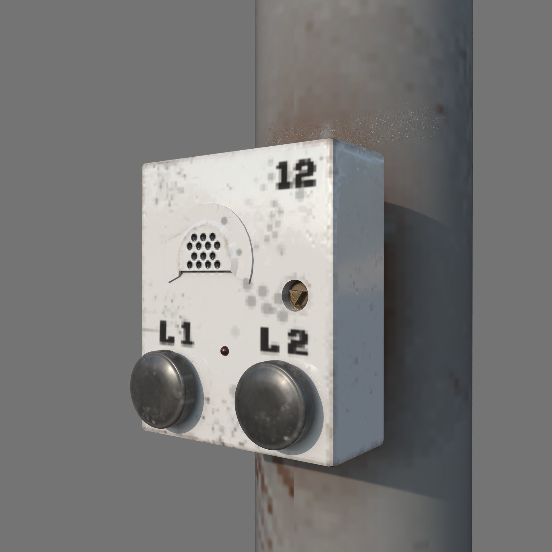 Alarm pole game ready Low-poly 3D model_11
