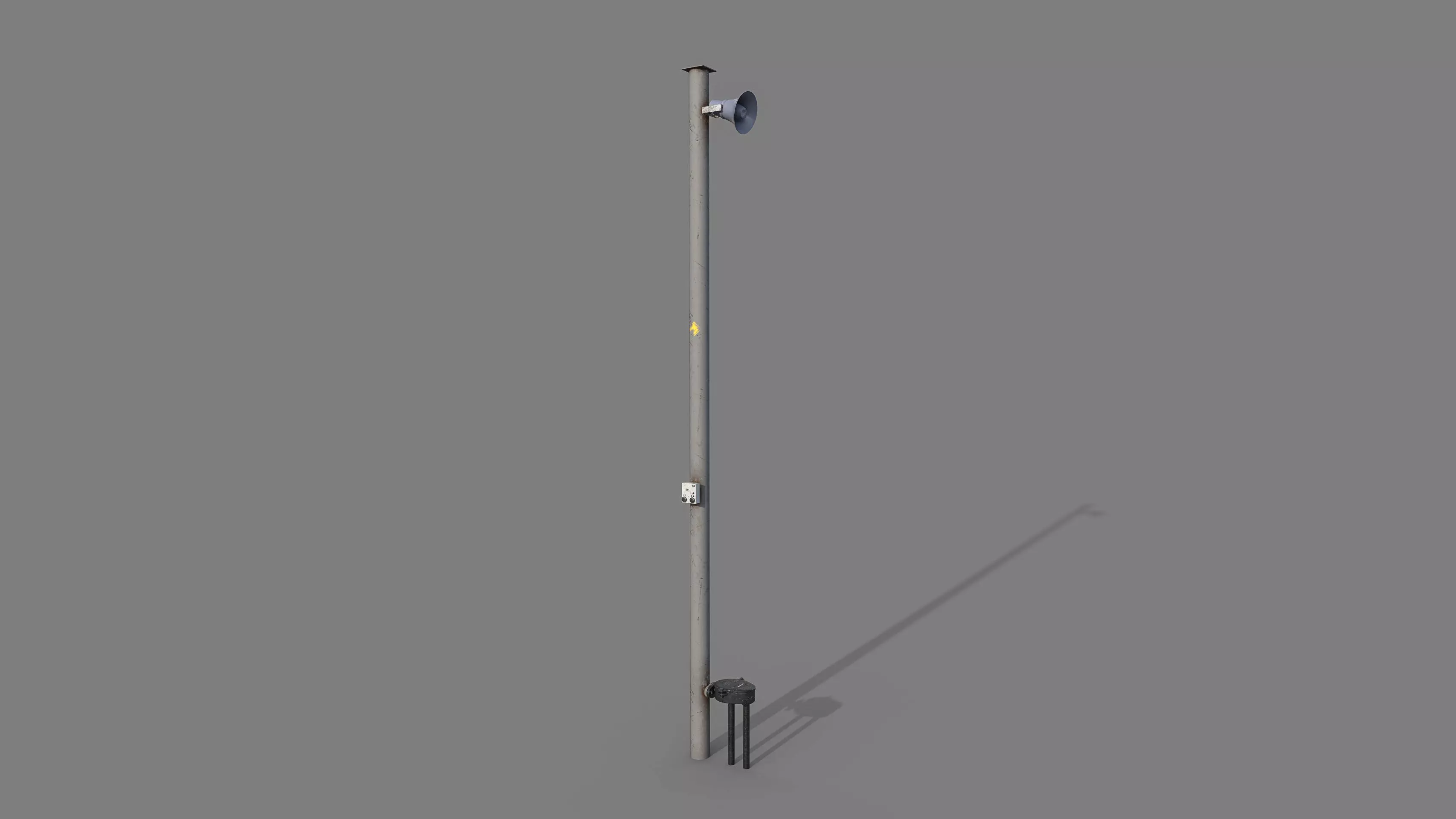 Alarm pole game ready Low-poly 3D model_0