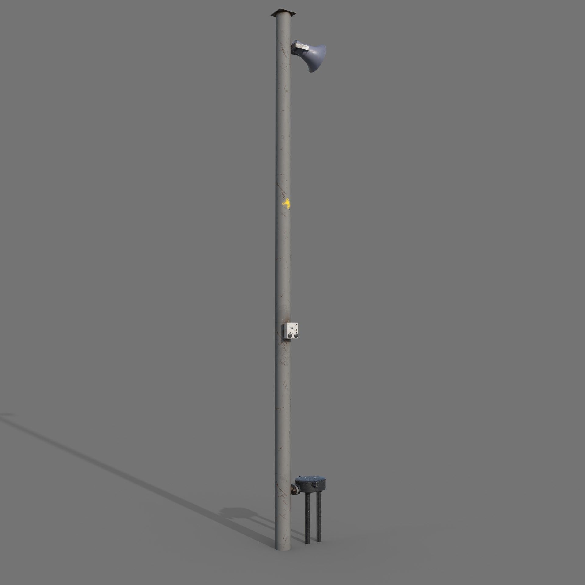Alarm pole game ready Low-poly 3D model_6
