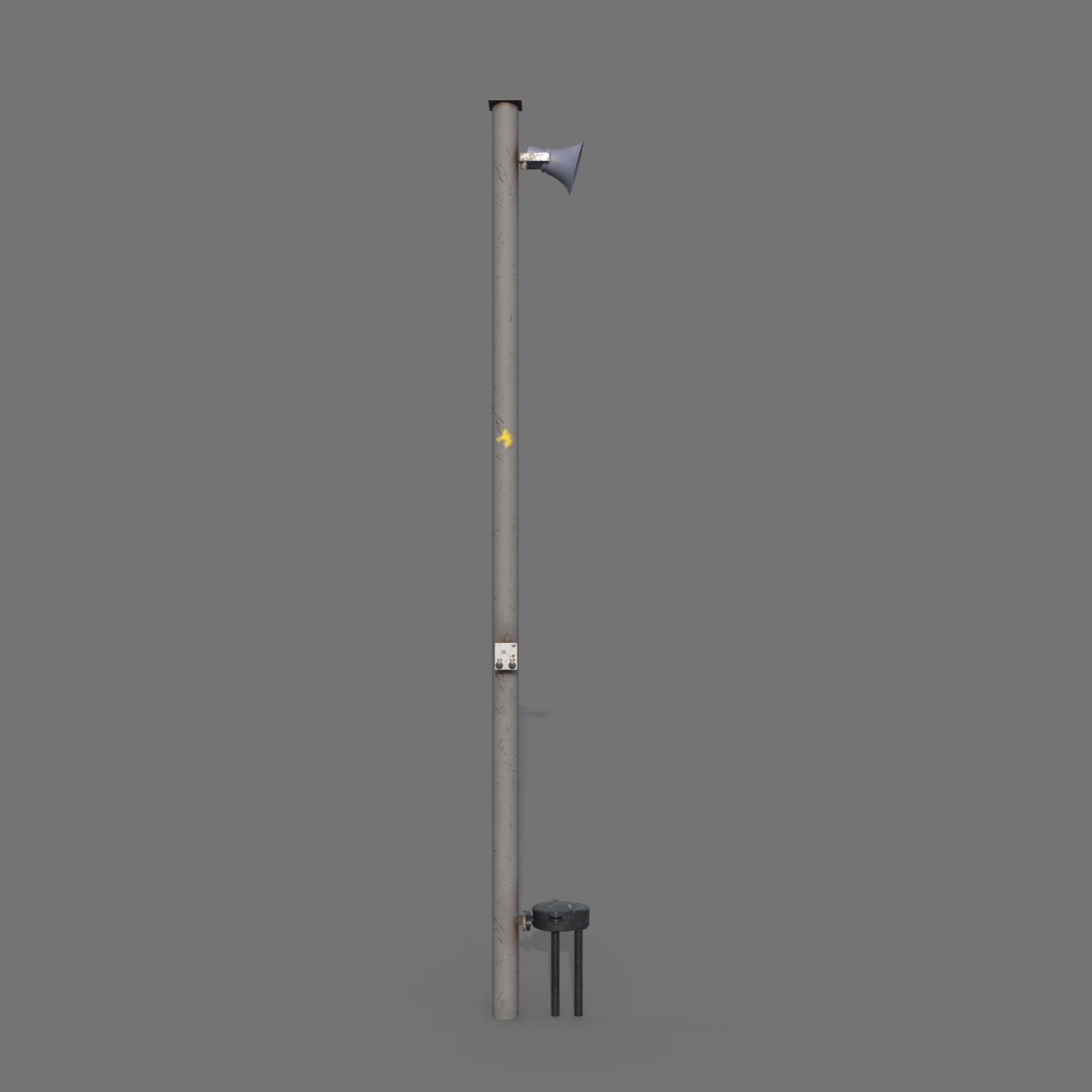 Alarm pole game ready Low-poly 3D model_5