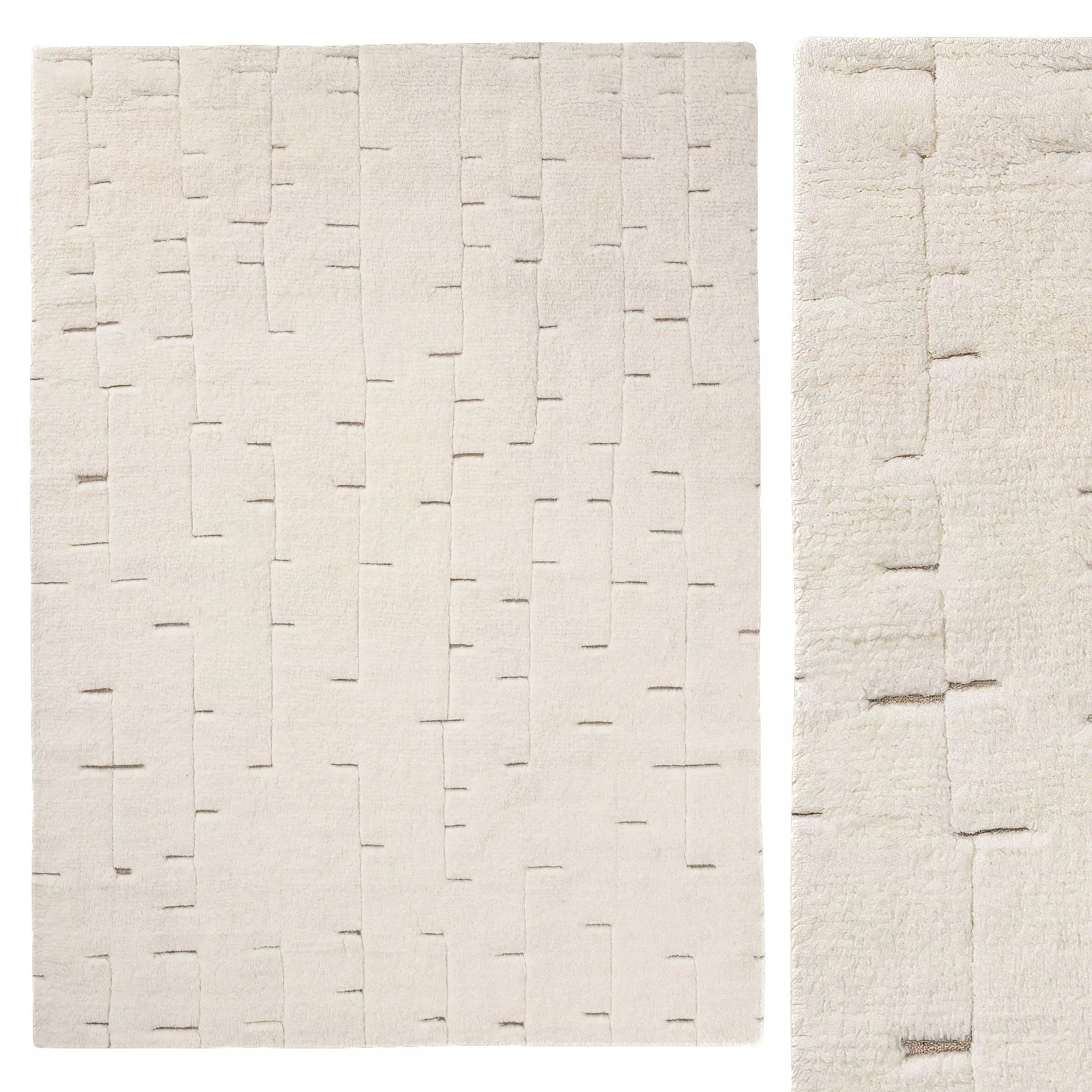 Hadya Wool Rug Ivory 3D model