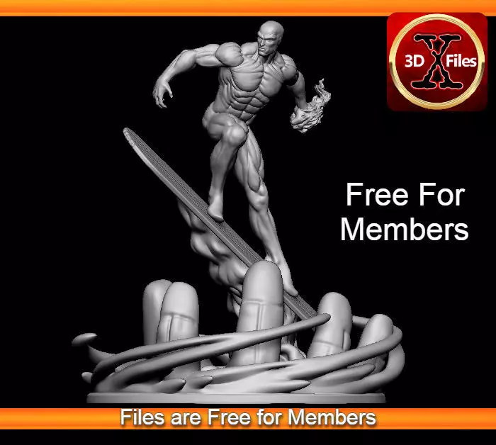 Silver Surfer - Marvel - Statue - 3D Print File STL 3D print model
