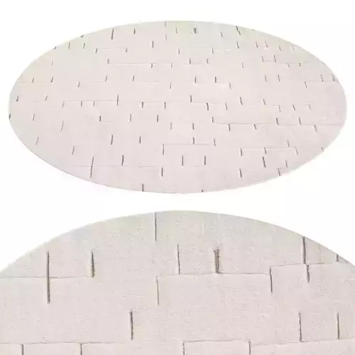 Hadya Wool Rug round Ivory