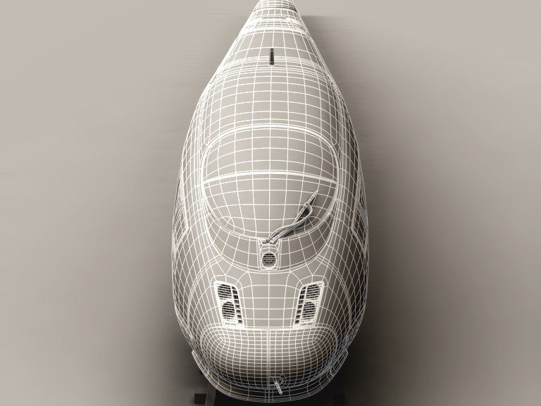 ICE 3 high speed train on tracks 3D model_18