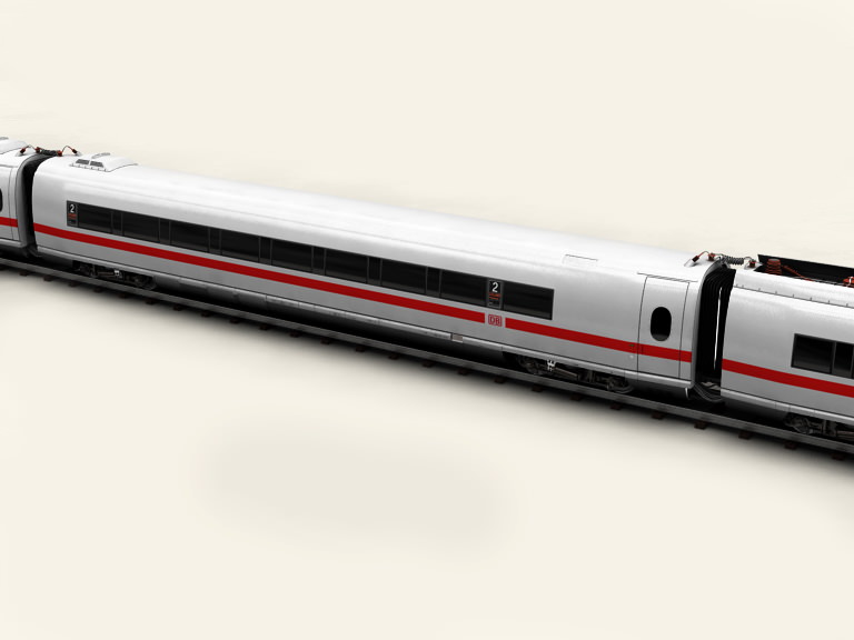 ICE 3 high speed train on tracks 3D model_7