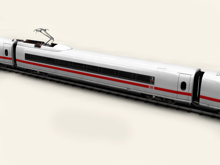 ICE 3 high speed train on tracks 3D model_8