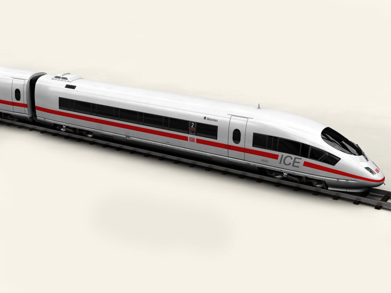 ICE 3 high speed train on tracks 3D model_6