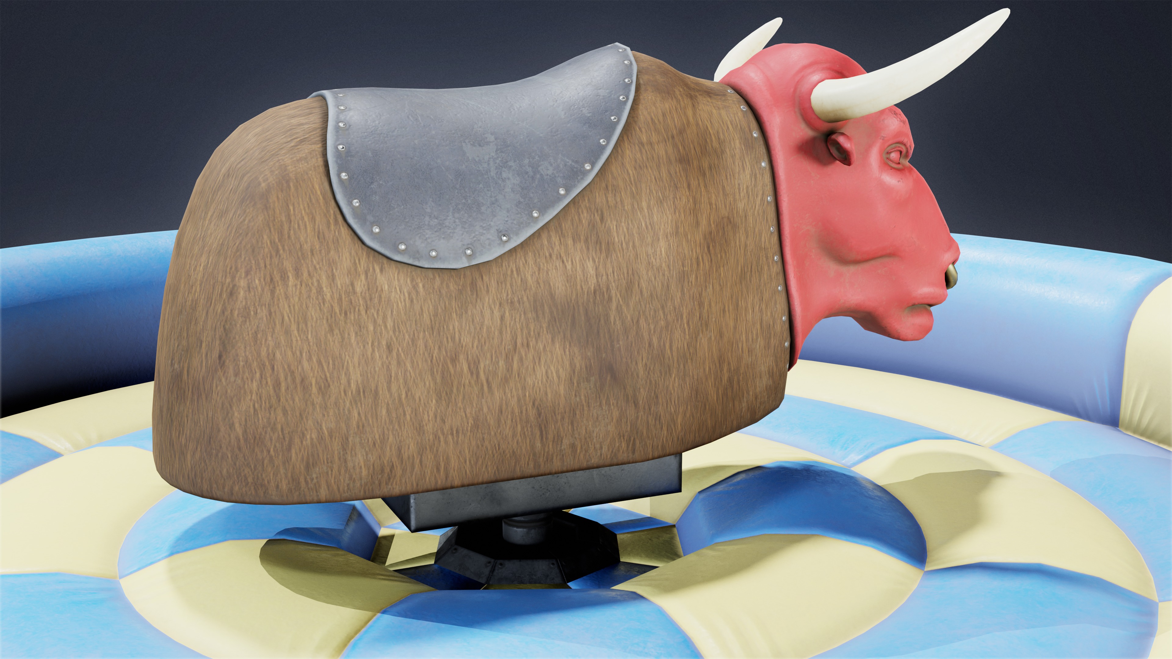 DIVE BAR - Rodeo Bull 01 - LOW POLY Low-poly 3D model_6