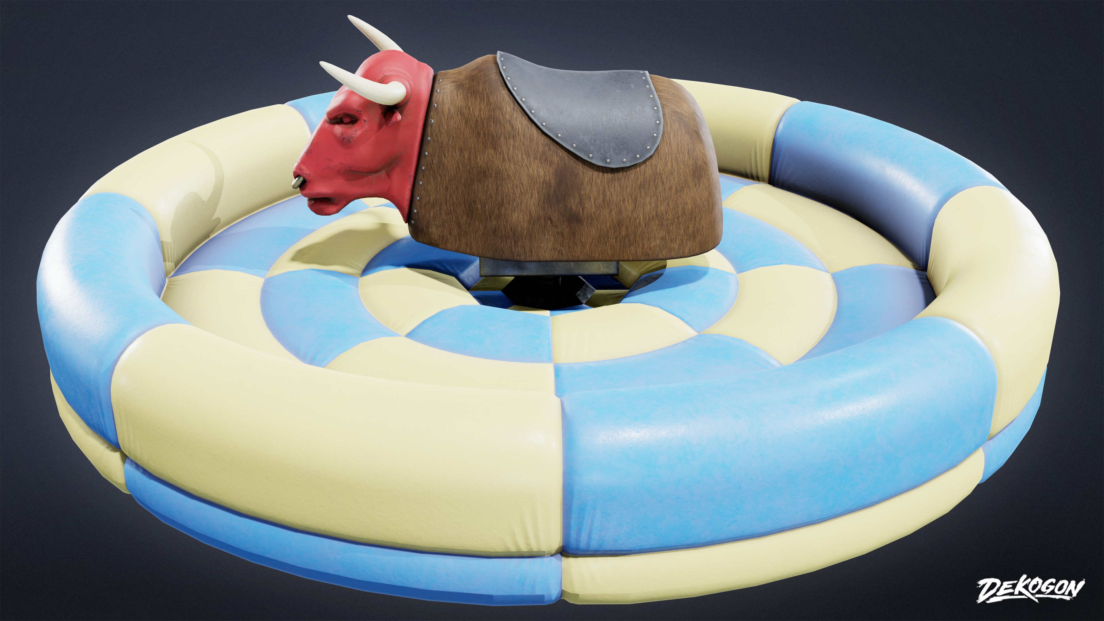DIVE BAR - Rodeo Bull 01 - LOW POLY Low-poly 3D model_1