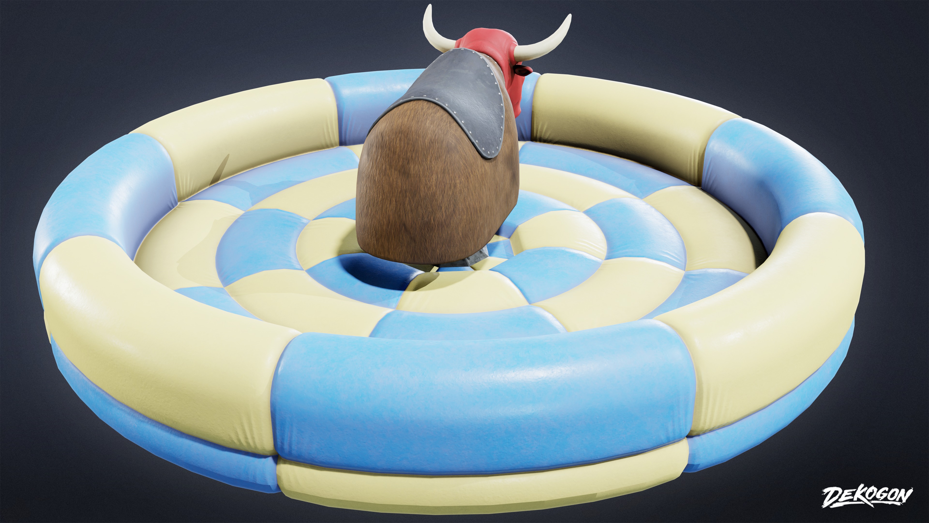 DIVE BAR - Rodeo Bull 01 - LOW POLY Low-poly 3D model_3