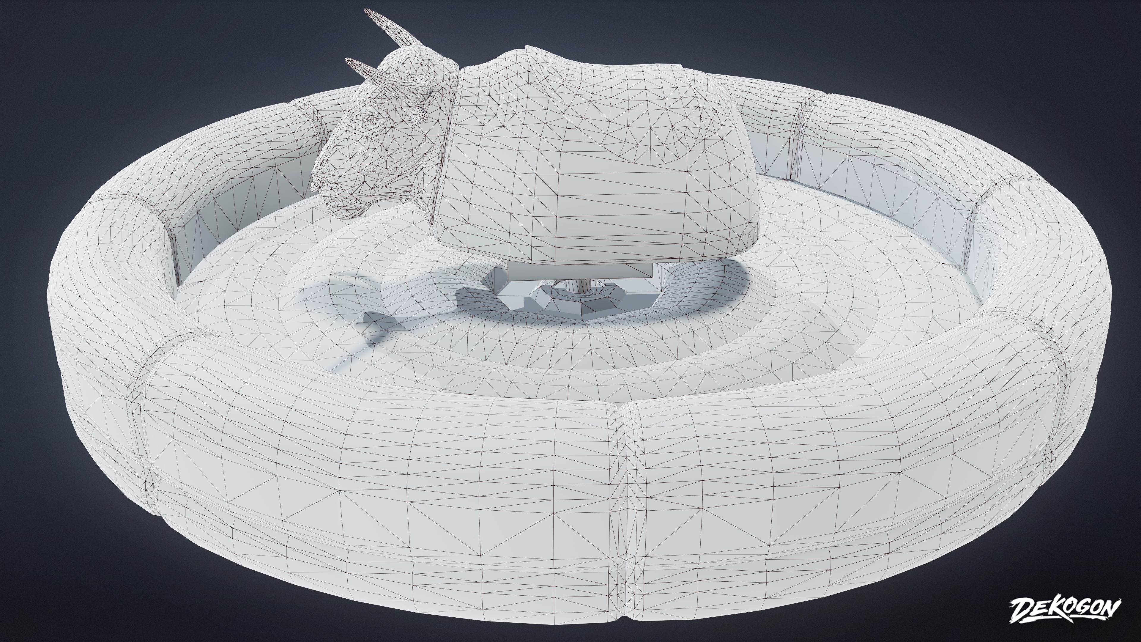 DIVE BAR - Rodeo Bull 01 - LOW POLY Low-poly 3D model_8