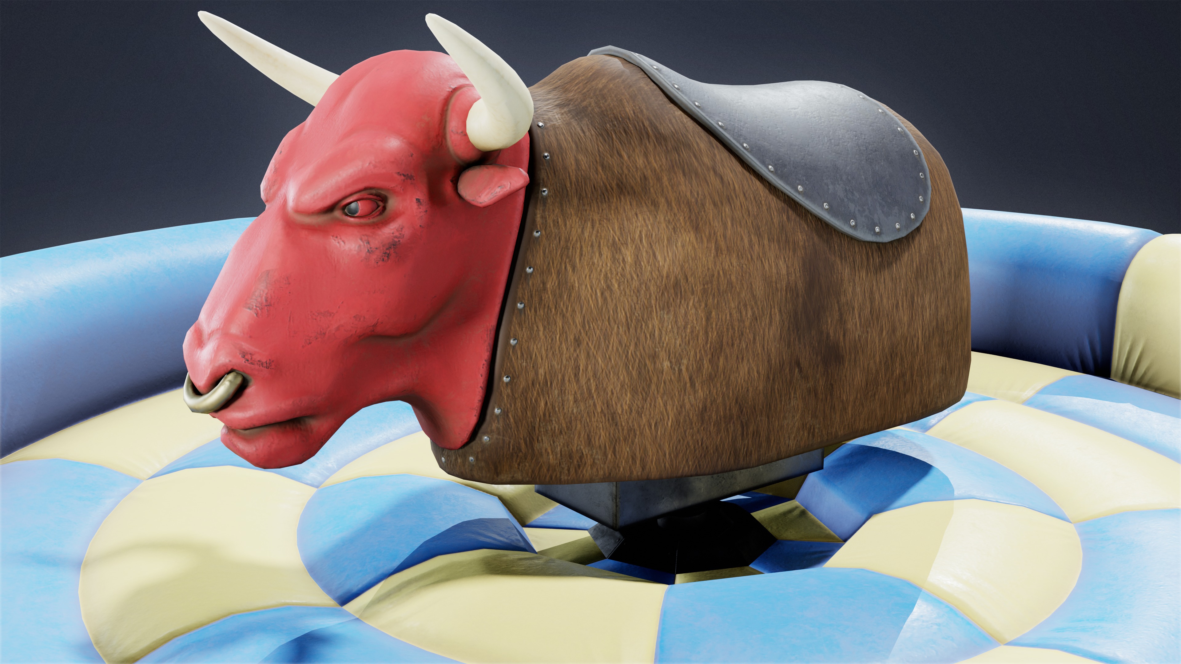 DIVE BAR - Rodeo Bull 01 - LOW POLY Low-poly 3D model_5