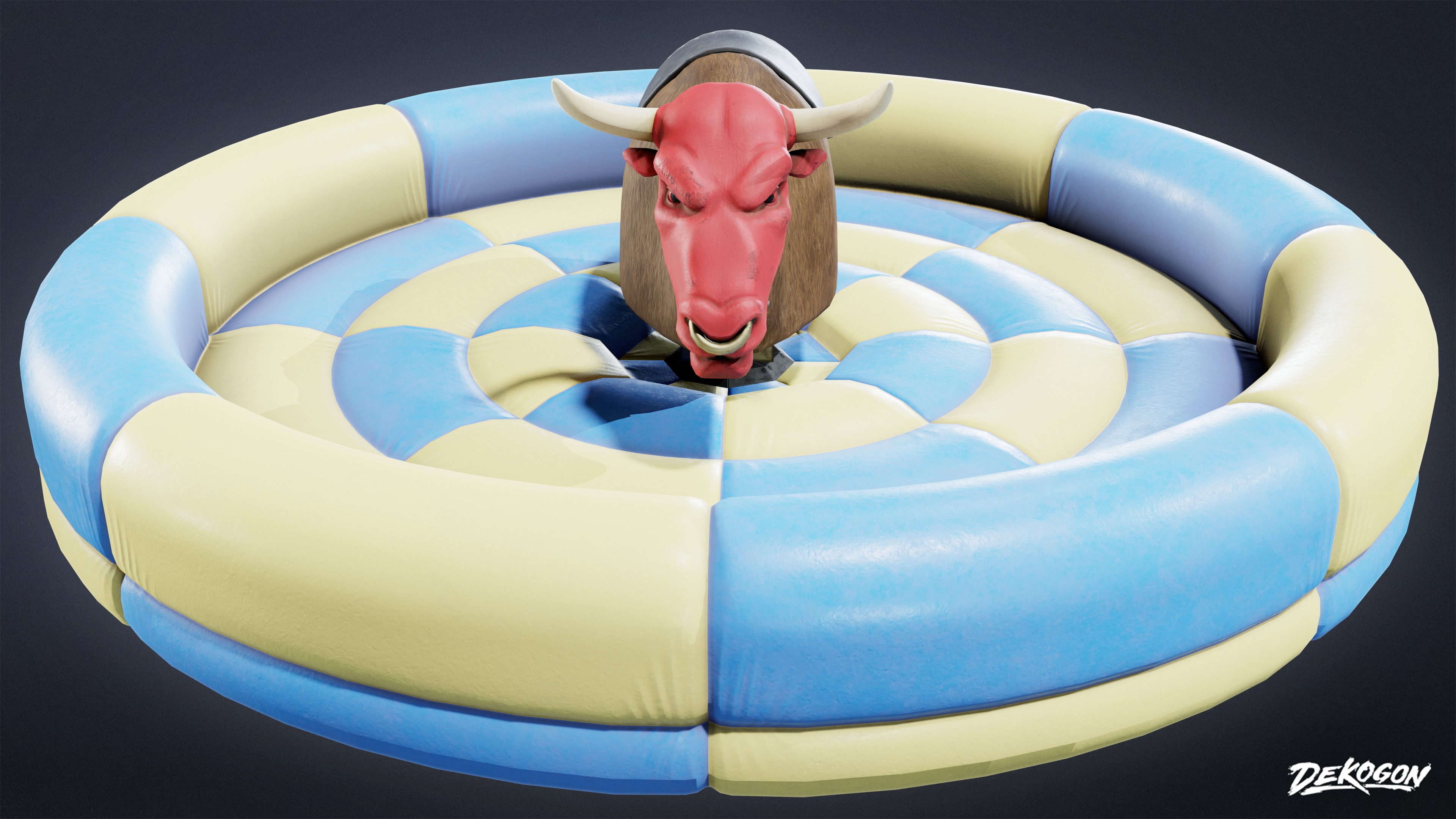 DIVE BAR - Rodeo Bull 01 - LOW POLY Low-poly 3D model_2