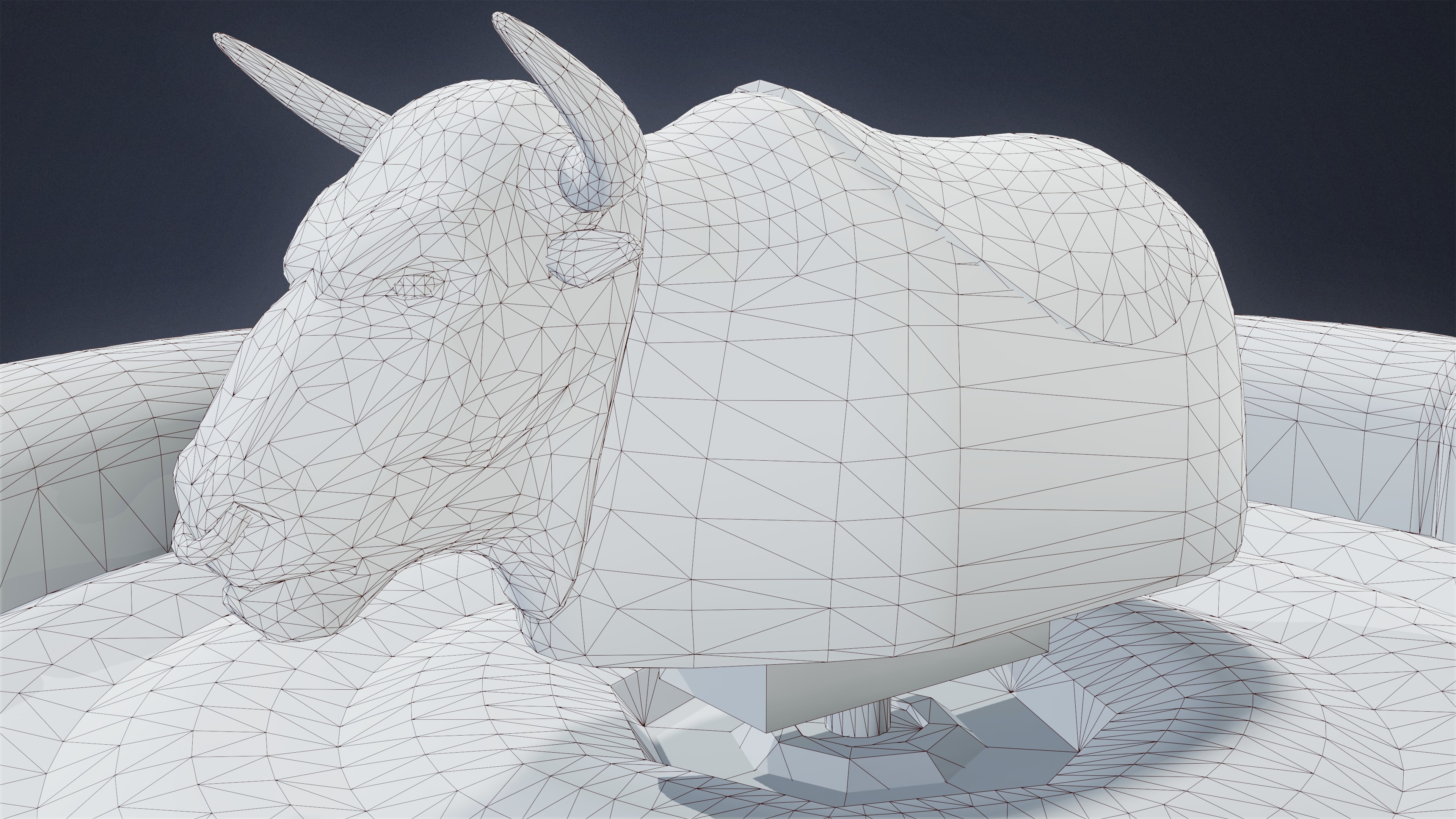 DIVE BAR - Rodeo Bull 01 - LOW POLY Low-poly 3D model_7