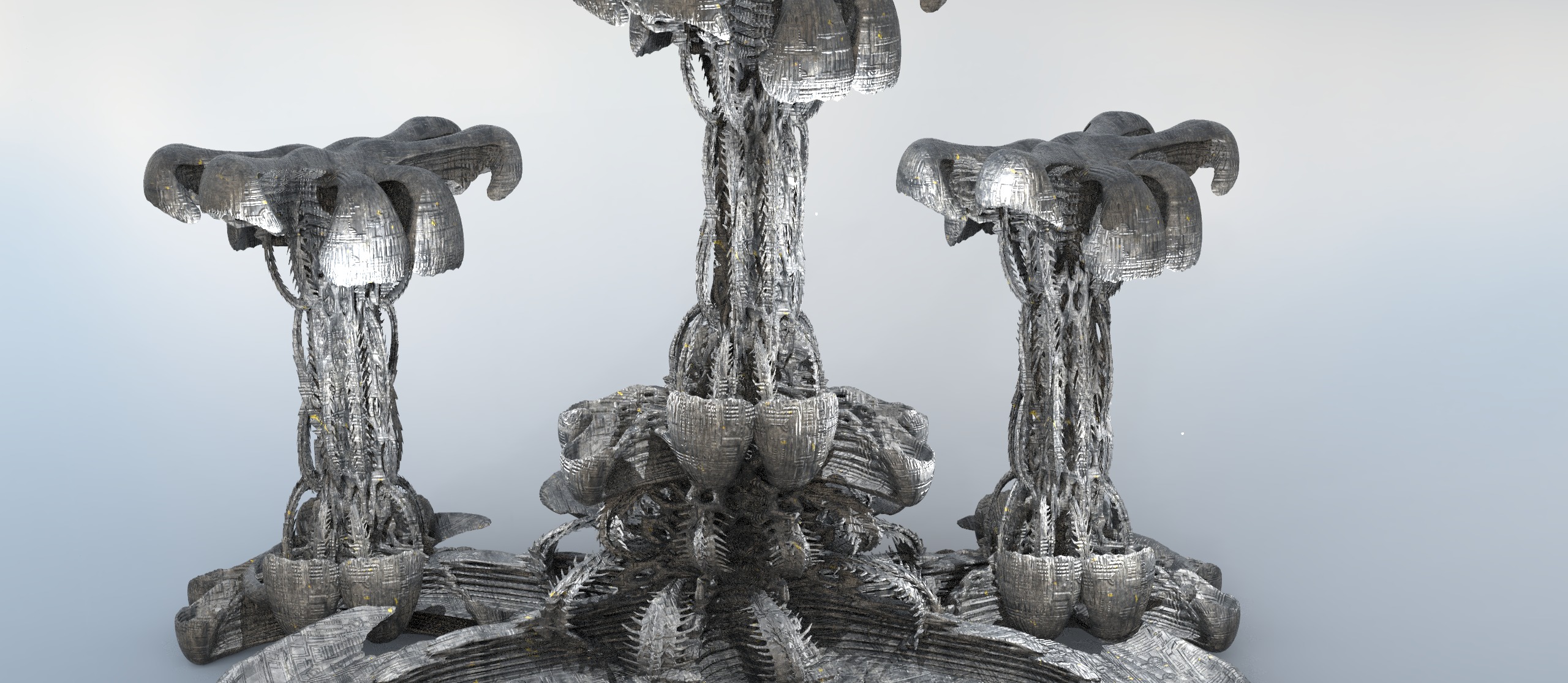 Xeno Inspired Spines 2 versions  3D model_1