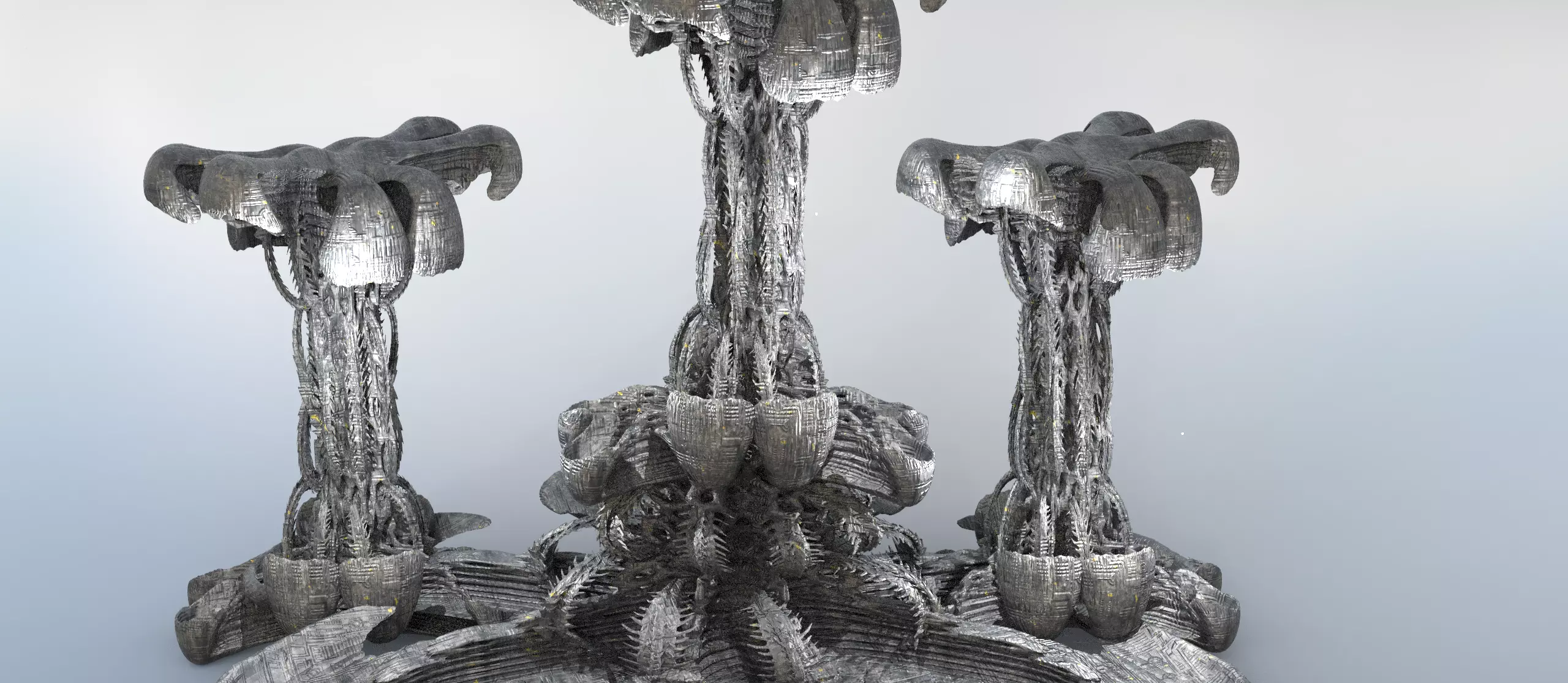 Xeno Inspired Spines 2 versions  3D model_0