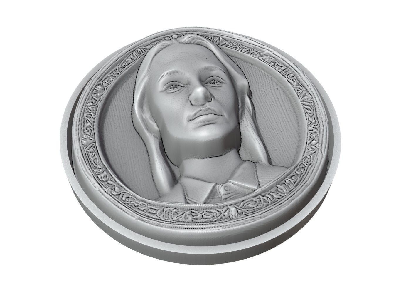 Alicia Vikander Medallion 3D print model_3
