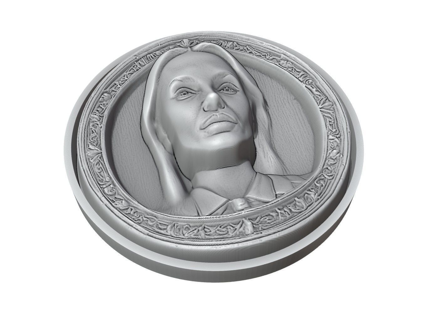 Angelina Jolie Medallion 3D print model_3