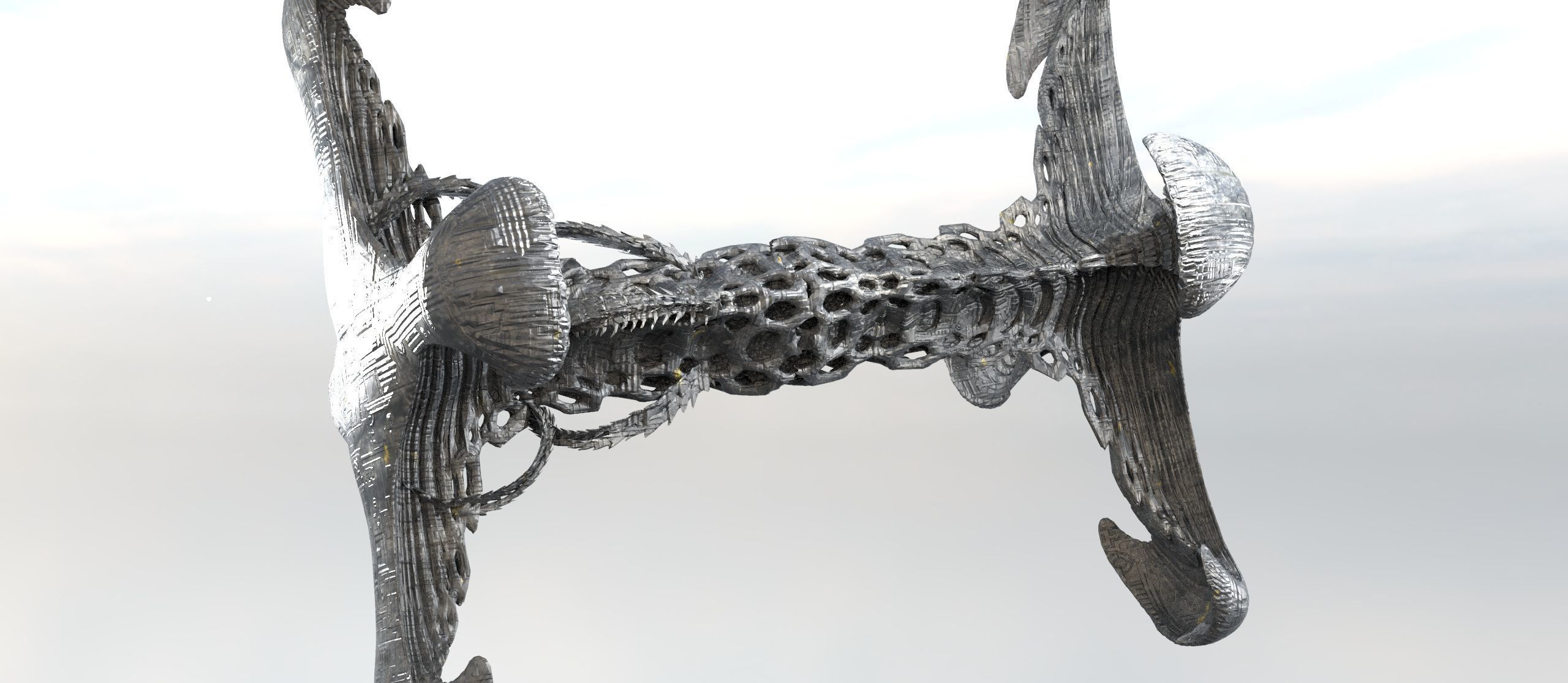 Xeno Inspired Spine drone 3D model_1