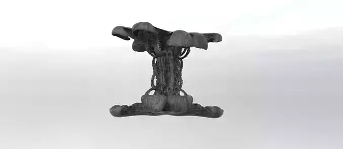 Xeno Inspired Spine Ship drone 2 3D model