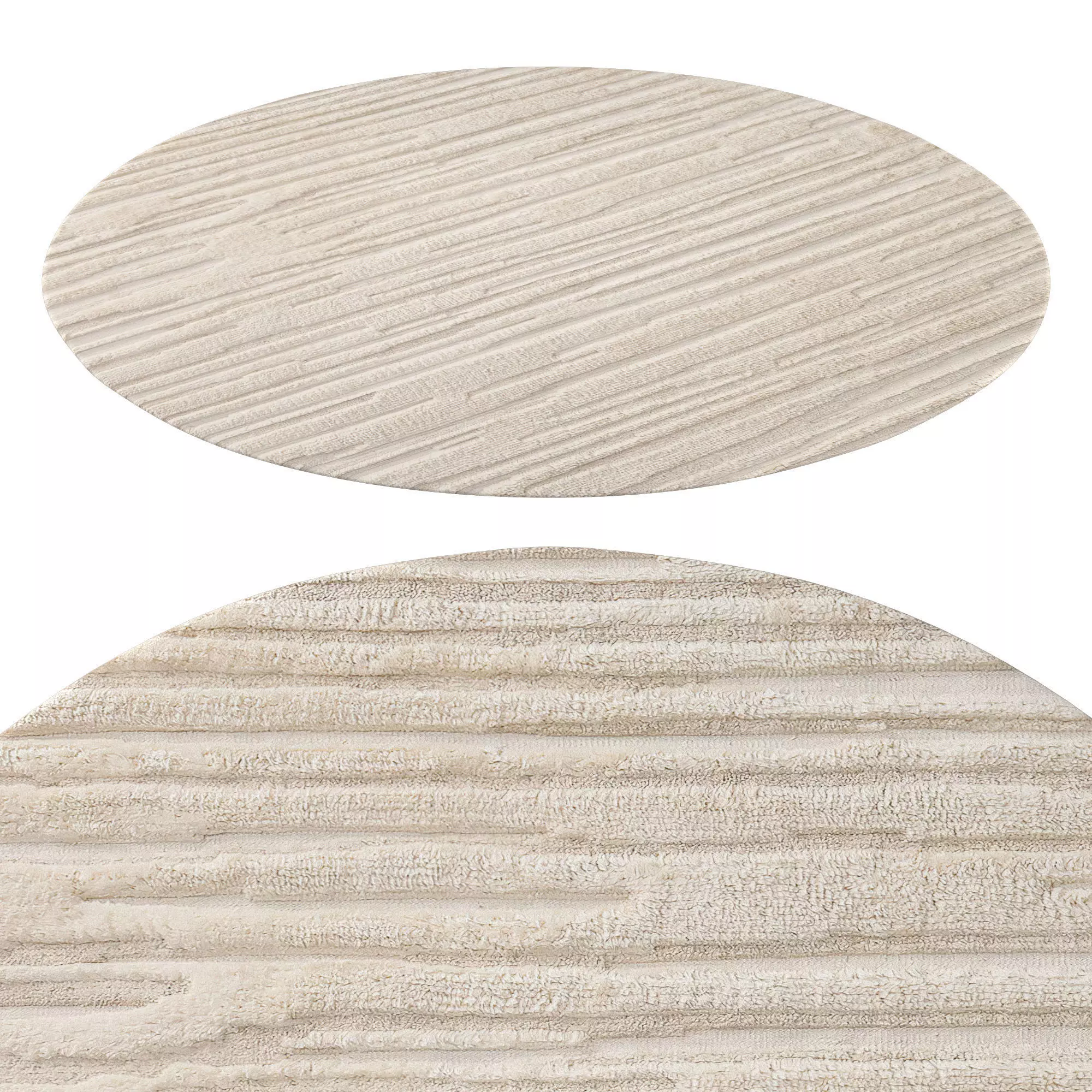 Eli Wool Rug Sand round 3D model_0