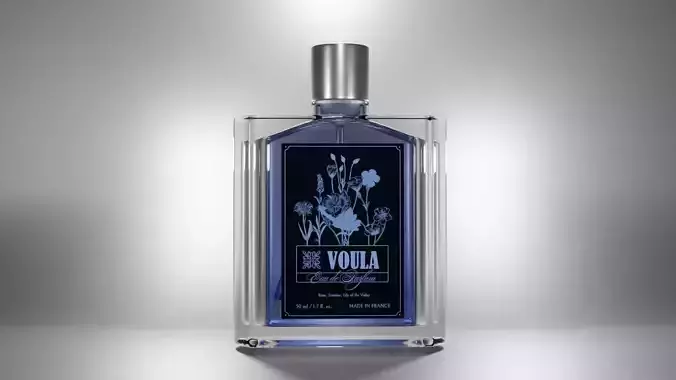 Violet Perfum Bottle Low-poly 3D model